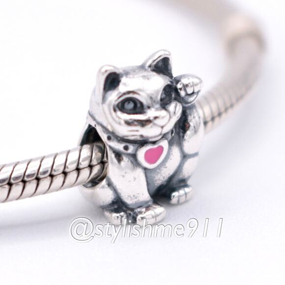 Authentic Pandora Lucky Cat Charm - 790989EN05 - Picture 1 of 11